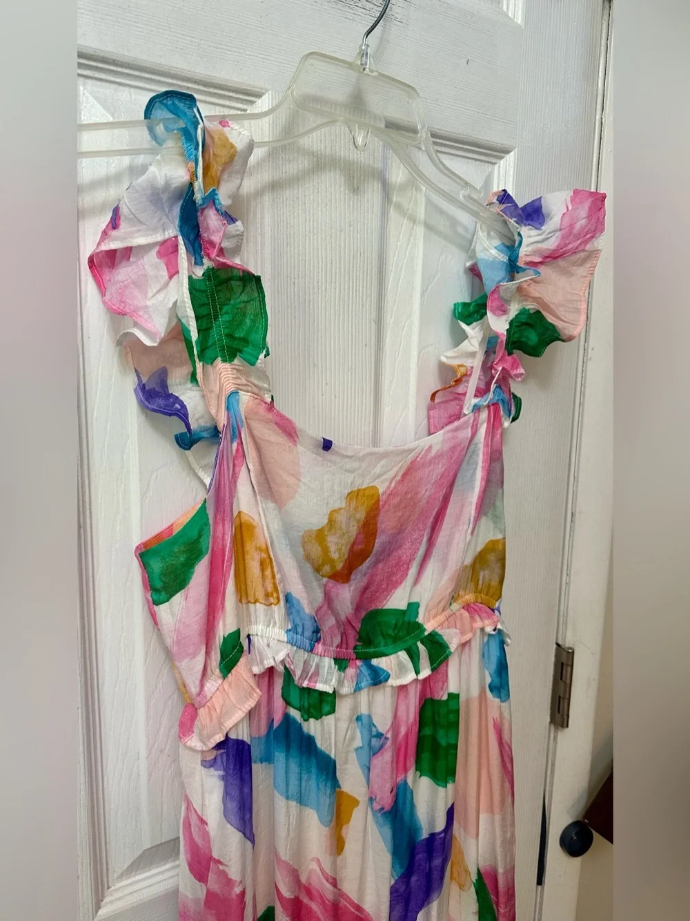 Blu Pepper Brush Stroke Ruffle Midi Sundress - Picture 6 of 7